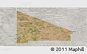 Satellite Panoramic Map of 12 de Octubre, lighten, semi-desaturated