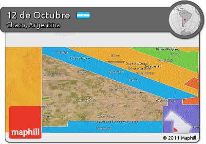 Satellite Panoramic Map of 12 De Octubre, political outside