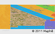 Satellite Panoramic Map of 12 de Octubre, political outside