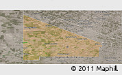 Satellite Panoramic Map of 12 de Octubre, semi-desaturated