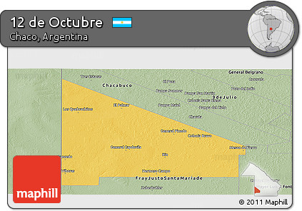 Savanna Style Panoramic Map of 12 De Octubre