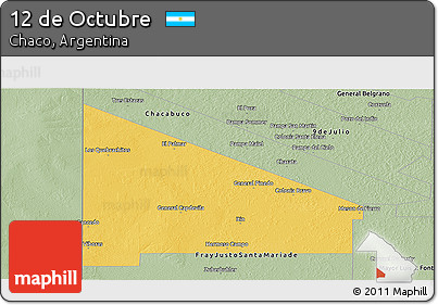 Savanna Style Panoramic Map of 12 De Octubre