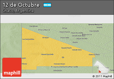 Savanna Style Panoramic Map of 12 De Octubre