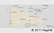 Shaded Relief Panoramic Map of 12 de Octubre, desaturated