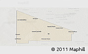 Shaded Relief Panoramic Map of 12 de Octubre, lighten, semi-desaturated