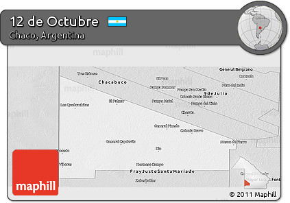 Silver Style Panoramic Map of 12 De Octubre