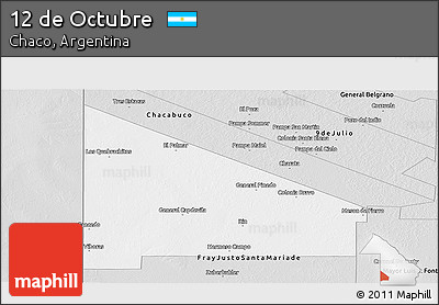 Silver Style Panoramic Map of 12 De Octubre
