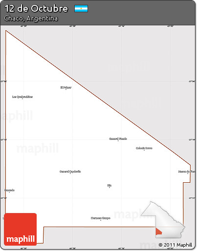 Classic Style Simple Map of 12 De Octubre, cropped outside