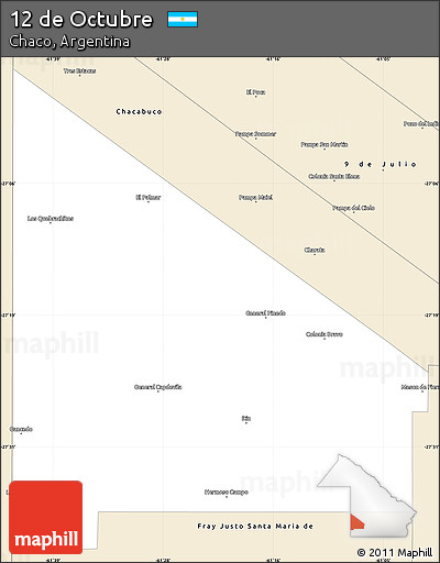 Classic Style Simple Map of 12 De Octubre