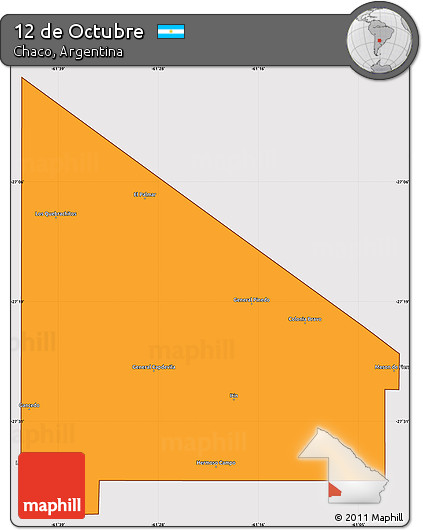 Political Simple Map of 12 De Octubre, cropped outside