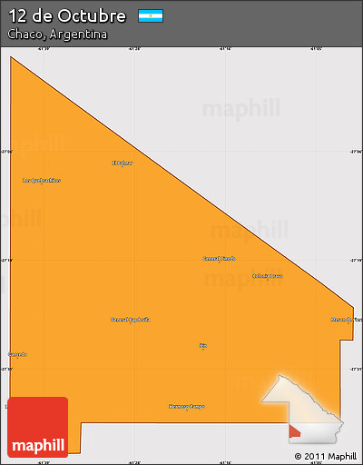 Political Simple Map of 12 De Octubre, cropped outside