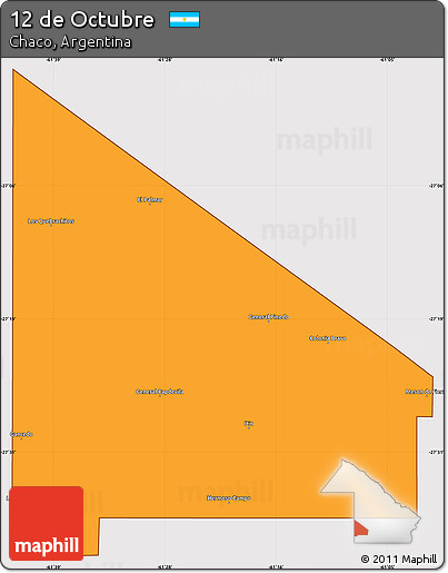 Political Simple Map of 12 De Octubre, cropped outside
