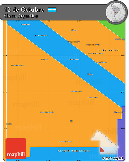 Political Simple Map of 12 De Octubre