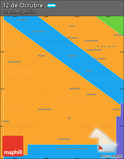 Political Simple Map of 12 De Octubre