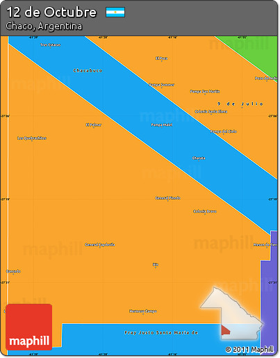 Political Simple Map of 12 De Octubre