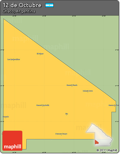 Savanna Style Simple Map of 12 De Octubre, cropped outside