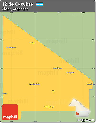 Savanna Style Simple Map of 12 De Octubre, single color outside