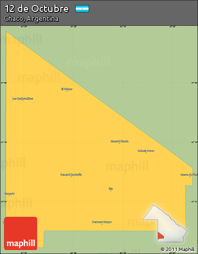 Savanna Style Simple Map of 12 De Octubre, single color outside