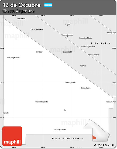 Silver Style Simple Map of 12 De Octubre