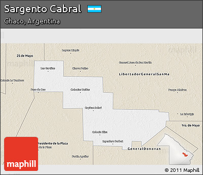 Classic Style 3D Map of Sargento Cabral