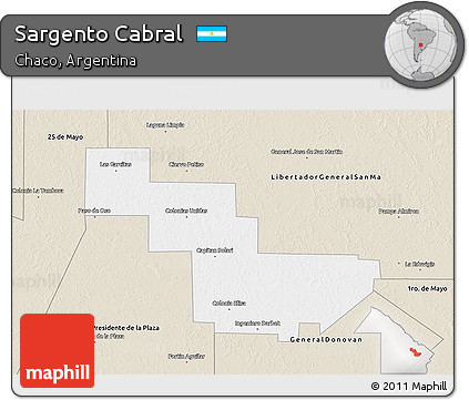 Classic Style 3D Map of Sargento Cabral