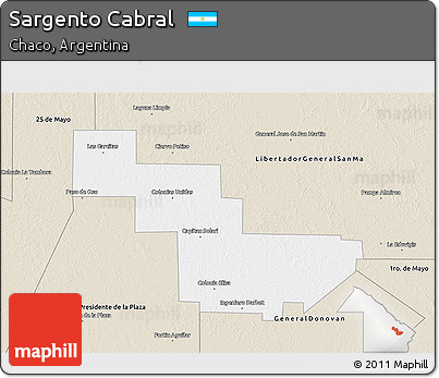 Classic Style 3D Map of Sargento Cabral