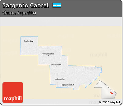 Classic Style 3D Map of Sargento Cabral, single color outside