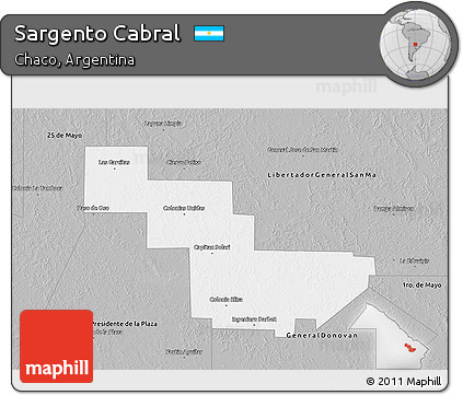 Gray 3D Map of Sargento Cabral