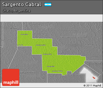 Physical 3D Map of Sargento Cabral, desaturated