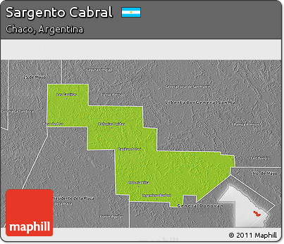 Physical 3D Map of Sargento Cabral, desaturated