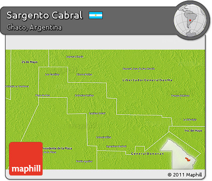 Physical 3D Map of Sargento Cabral