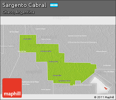 Physical 3D Map of Sargento Cabral, lighten, desaturated