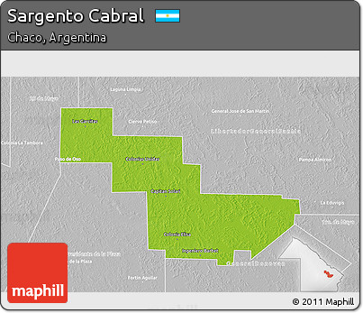 Physical 3D Map of Sargento Cabral, lighten, desaturated