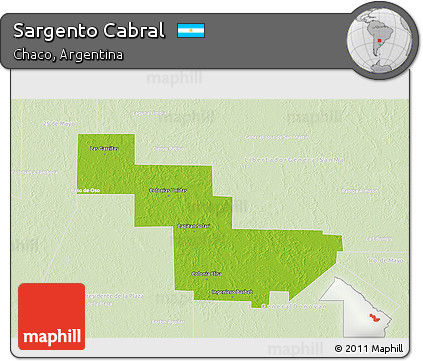 Physical 3D Map of Sargento Cabral, lighten