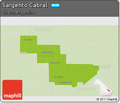 Physical 3D Map of Sargento Cabral, lighten