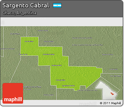 Physical 3D Map of Sargento Cabral, semi-desaturated