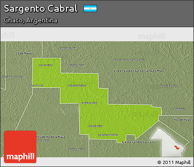 Physical 3D Map of Sargento Cabral, semi-desaturated