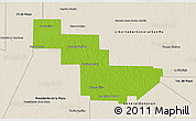 Physical 3D Map of Sargento Cabral, shaded relief outside