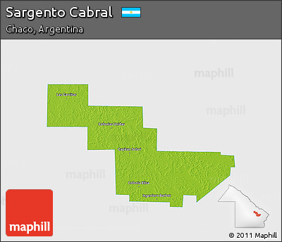 Physical 3D Map of Sargento Cabral, single color outside
