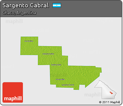 Physical 3D Map of Sargento Cabral, single color outside