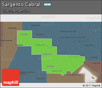 Political 3D Map of Sargento Cabral, darken, semi-desaturated