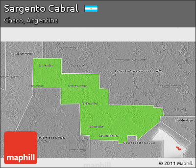 Political 3D Map of Sargento Cabral, desaturated