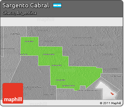 Political 3D Map of Sargento Cabral, desaturated