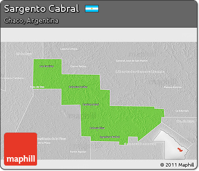 Political 3D Map of Sargento Cabral, lighten, desaturated