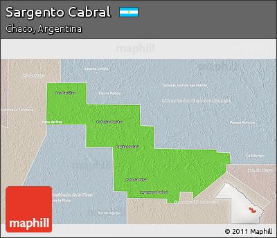 Political 3D Map of Sargento Cabral, lighten, semi-desaturated