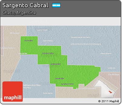 Political 3D Map of Sargento Cabral, lighten, semi-desaturated