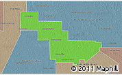 Political 3D Map of Sargento Cabral, semi-desaturated