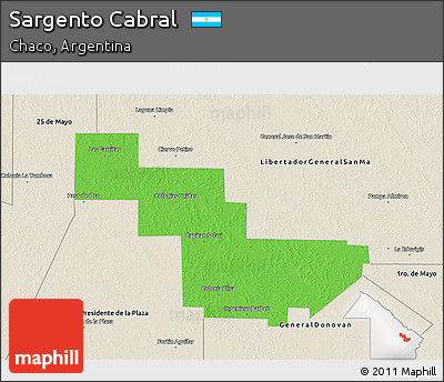 Political 3D Map of Sargento Cabral, shaded relief outside