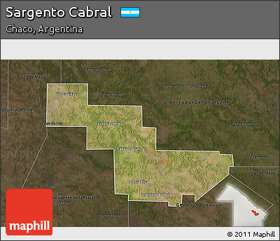 Satellite 3D Map of Sargento Cabral, darken