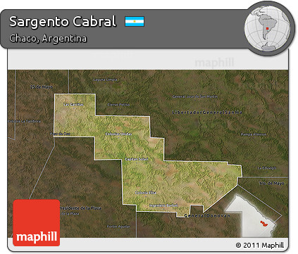 Satellite 3D Map of Sargento Cabral, darken